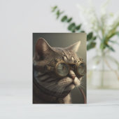 Steampunk-kat Briefkaart (Staand voorkant)