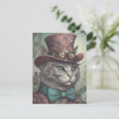 Steampunk Kat Briefkaart (Staand voorkant)