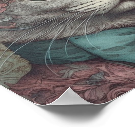 Steampunk Kat Briefkaart Poster (Hoek)