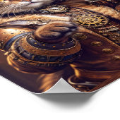 Steampunk kat drink bier in een pub - poster (Hoek)