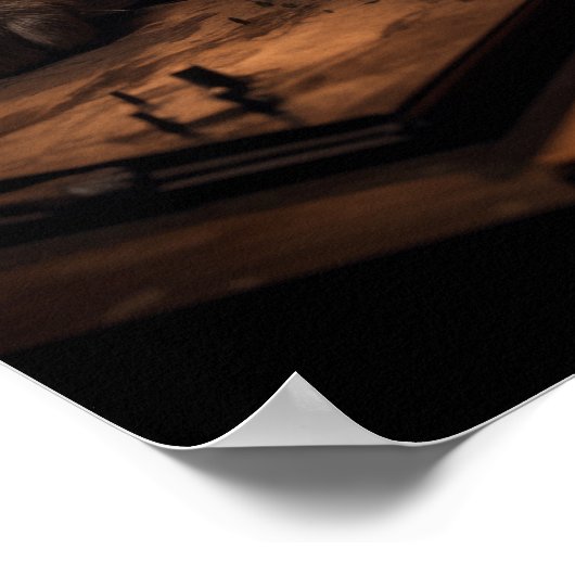 Steampunk Kat in Uniform Retro Poster (Hoek)