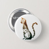Steampunk-kat-knop Ronde Button 5,7 Cm (Voorkant /achterkant)
