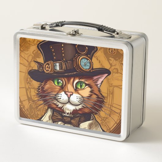 Steampunk kat lunchbox (Voorkant)