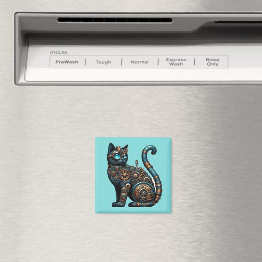 Steampunk Kat Magneet (Insitu (Vaatwasser))