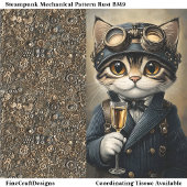 Steampunk kat met champagne AG8Z decoupage Tissuepapier