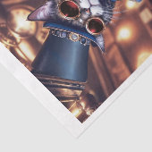 Steampunk kat met hoge hoed & bril drinkbier tissuepapier (Detail)