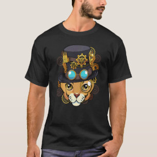Steampunk Kat Middeleeuwse Mechanische Victoriaans T-shirt