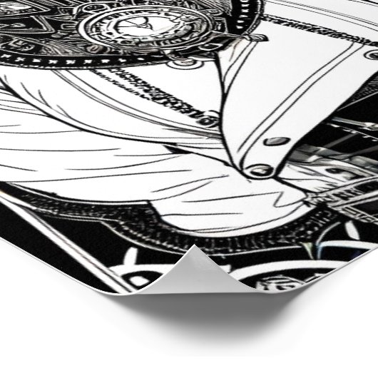 Steampunk kat poster (Hoek)