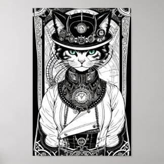 Steampunk kat poster