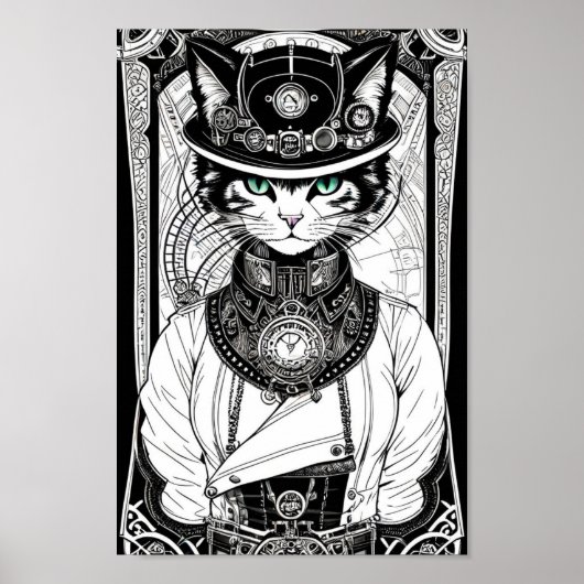 Steampunk kat poster (Voorkant)