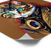 Steampunk-kat Poster (Hoek)