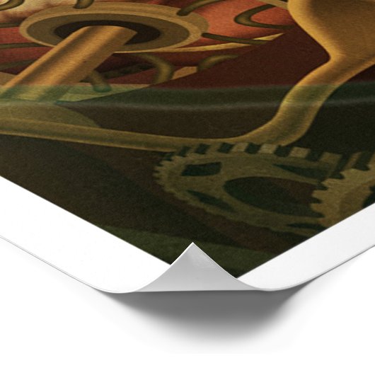 Steampunk Kat Poster (Hoek)