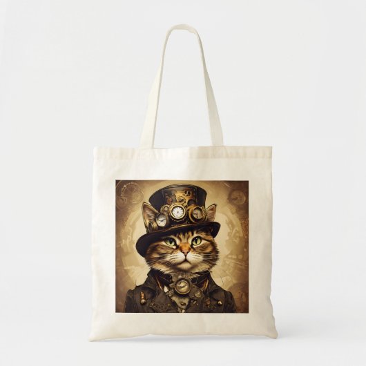 Steampunk-kat Tote Bag (Voorkant)