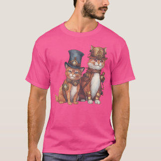 Steampunk Katten Met Pet Grafisch Ontwerp Kat Love T-shirt