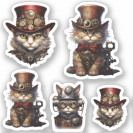 Steampunk Katten Sticker