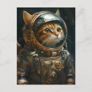 Steampunk-kattenastronaut Feestdagenkaart