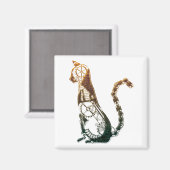 Steampunk kattenmagneet magneet (Voorkant / Achterkant)