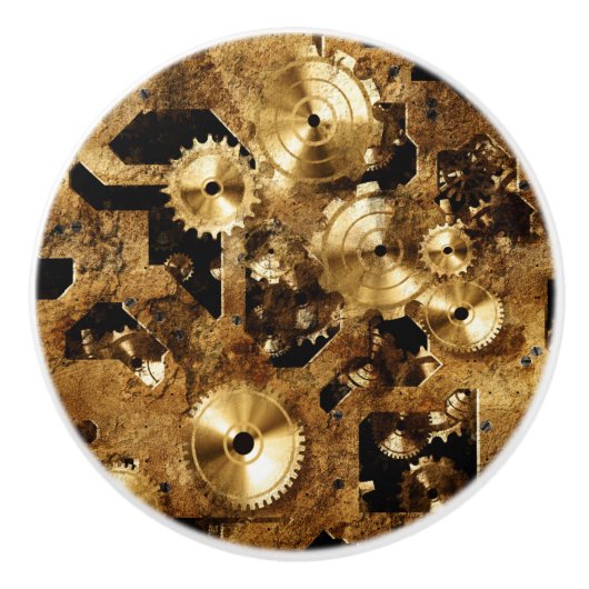 Steampunk Keramische Knop (Voorkant)