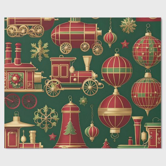 steampunk kerst decoratie inpakpapier (Vlak)
