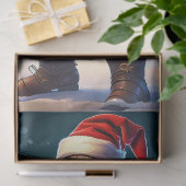 Steampunk Kerst. Kerstman met metalen tandwielen Tissuepapier (Geschenk)