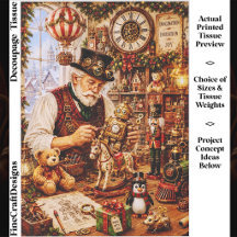 Steampunk Kerst Speelgoed Werkplaats FV4 Decoupage