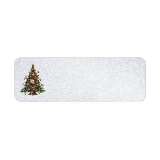Steampunk kerstboom Adresetiketten Etiket (Voorkant)