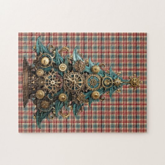 Steampunk Kerstboom puzzel Legpuzzel (Horizontaal)