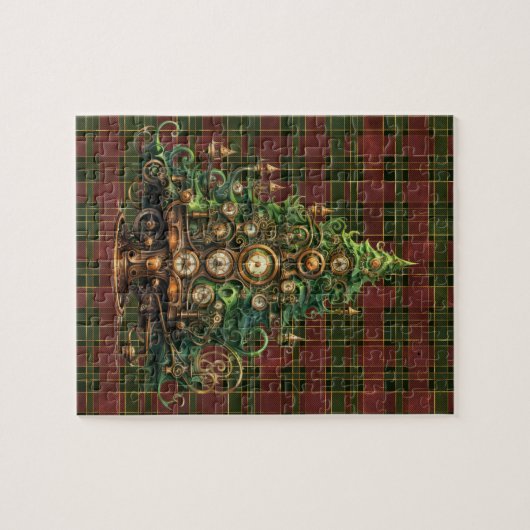 Steampunk Kerstboom puzzel Legpuzzel (Horizontaal)