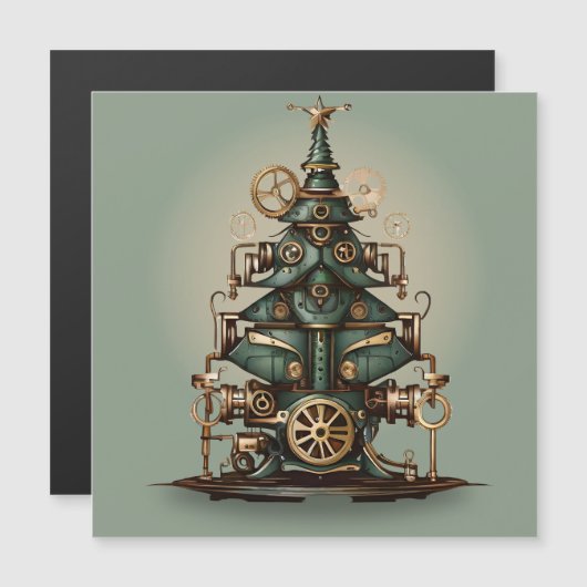 Steampunk Kerstboom Retro Style (Voorkant / Achterkant)