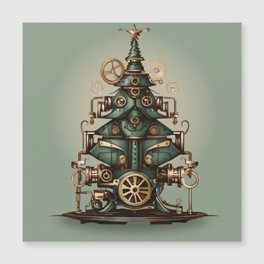 Steampunk Kerstboom Retro Style (Voorkant)