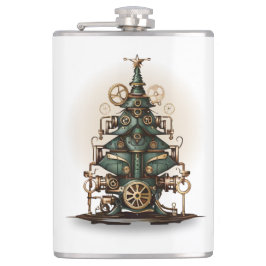 Steampunk Kerstboom Retro Style Heupfles