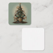 Steampunk Kerstboom Retro Style Informatiekaartje (Voorkant / Achterkant)
