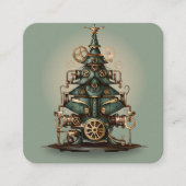 Steampunk Kerstboom  Retro Style Informatiekaartje (Voorkant)