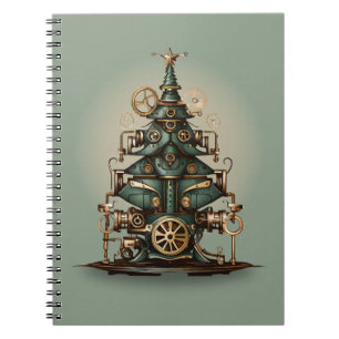 Steampunk Kerstboom  Retro Style Notitieboek