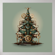 Steampunk Kerstboom Retro Style