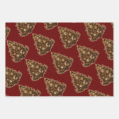 Steampunk Kerstboom Wolf Raccoon 3 patronen Inpakpapier Vel (Voorkant 3)