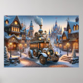 Steampunk Kerstbus Poster (Voorkant)