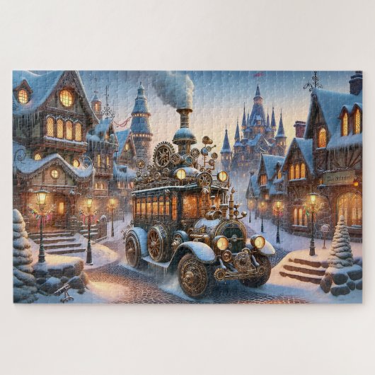 Steampunk Kerstbus Puzzel (Horizontaal)