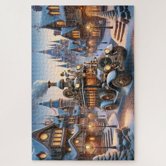 Steampunk Kerstbus Puzzel (Verticaal)