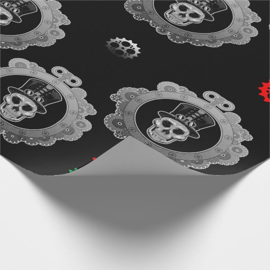 Steampunk kerstcadeautje cadeaupapier (Hoek)
