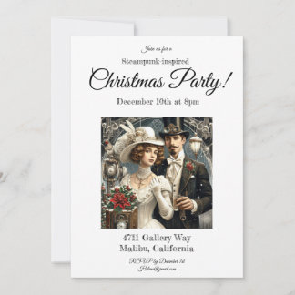 Steampunk Kerstfeest uitnodiging