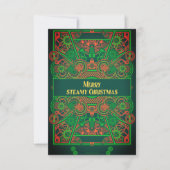 Steampunk kerstgroet RSVP kaartje (Voorkant)