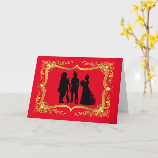 Steampunk-kerstkaart Kaart (Gele Bloem)