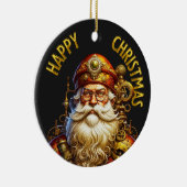 Steampunk Kerstman Keramisch Ornament (Rechts)