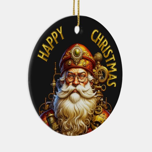 Steampunk Kerstman Keramisch Ornament (Rechts)