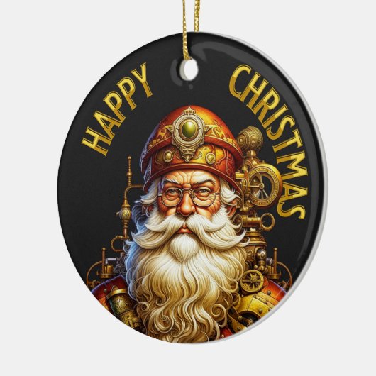 Steampunk Kerstman Keramisch Ornament (Links)