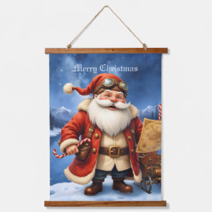 Steampunk Kerstman – Vintage Kerstmis Avontuur Hangend Wandkleed