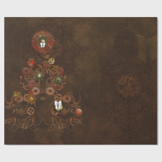 Steampunk Kerstmis Cadeaupapier (Vlak)