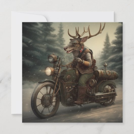 Steampunk Kerstmis Feestdagenkaart (Voorkant)