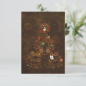 Steampunk Kerstmis Kaart (Staand voorkant)
